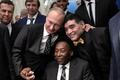 fotbal, MS 2018, los, Vladimir Putin, Pelé, Diego Maradona