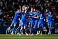 fotbal, španělská liga 2021/2022, La Liga - Getafe v Real Madrid, radost Getafe