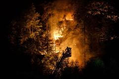 Hřensko, požár, léto 2022