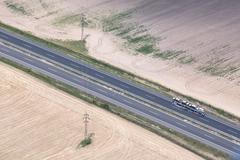 Letecké snímky Středočeský kraj, sucho, eroze, zástavba, urbanizace, pole, krajina