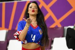 Chorvatská fanynka Ivana Knollová na zápase o 3. ,místo Chorvatsko - Maroko na MS 2022