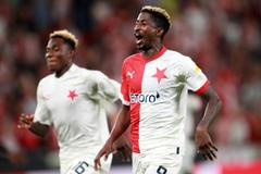 Radost slávistů z postupu v odvetě 4. předkola EKL Slavia - Čenstochová