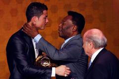 Cristiano Ronaldo a Pelé na vyhlášení Zlatého míče