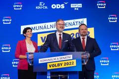 Markéta Pekarová Adamová, Petr Fiala, Marian Jurečka, SPOLU, volby 2022, komunální volby 2022, Senátní a komunální volby 2022, Praha