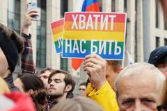 LGBT, homosexuálové, protesty v Moskvě v srpnu 2019.