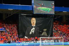 Choreo plzeňských fanoušků před odvetou 4. předkola LM Plzeň - Karabach