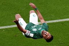 Sálim Davsárí slaví gól v zápase Argentina - Saúdská Arábie na MS 2022