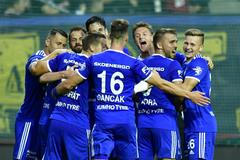 Radost hráčů Boleslavi v zápase 4. kola FL Mladá Boleslav - Sparta