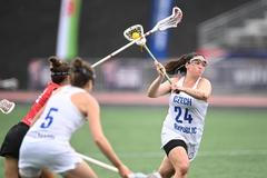 Češky ve čtvrtfinále MS v lakrosu 2022 proti Kanadě