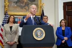 Joe Biden během projevu o právu na potrat.