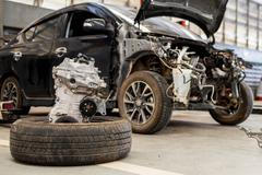 Auto po nehodě (ilustrační)