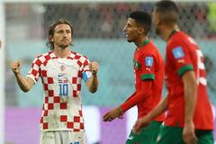 Luka Modrič slaví vítězství v zápase o 3. místo na MS 2022 Chorvatsko - Maroko