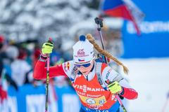 Markéta Davidová ve štafetě SP v Hochfilzenu 2022