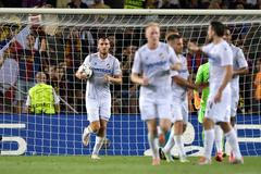 Plzeň slaví gól v zápase LM Barcelona - Viktoria Plzeň