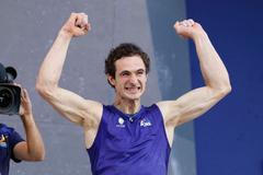 lezení, ME 2022, obtížnost, Adam Ondra slaví vítězství ve finále