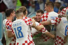 fotbal, MS 2022, Japonsko - Chorvatsko, radost Chorvatska