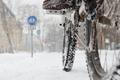 Kolo, bicykl, cyklistika, zima, led, mráz, ilustrační foto