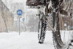 Kolo, bicykl, cyklistika, zima, led, mráz, ilustrační foto