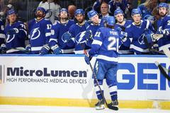 Radost hráčů Tampy Bay Lightning