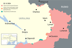 22. srpna 2024: Mapa bojů na Ukrajině
