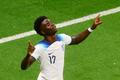 Bukayo Saka slaví gól v osmifinále MS 2022 Anglie - Senegal