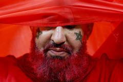 Marocký fanoušek na semifinále MS 2022 Francie - Maroko