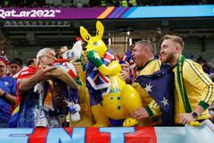 Fanoušci Austrálie před zápasem MS 2022 Francie - Austrálie