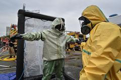 Nácvik opatření v případě úniku radiace v Záporoží 4