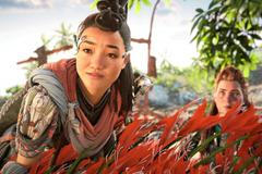 Snímek z DLC Burning Shores ze hry Horizon: Forbidden West.