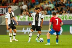 Kevin Schade v zápase Německa s Českem na fotbalovém Euru do 21 let