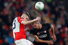 David Jurásek a Karol Angielski v zápase EKL  Slavia Praha - Sivasspor