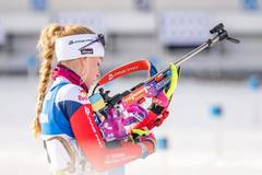 Markéta Davidová v závodě Světového poháru v Pokljuce 2023