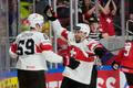 Radost Švýcarů v zápase Kanada - Švýcarsko na MS 2023