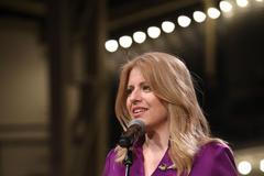 Zuzana Čaputová ve svém volebním štábu.