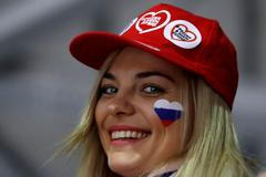 Ruská fanynka ve finále Rusko - Německo na ZOH 2018