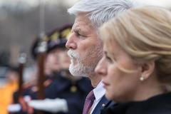Prezident Petr Pavel na první oficiální zahraniční cestě, na Slovensko, prezidentka Zuzana Čaputová