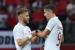 Jakub Blaszczykowski a Robert Lewandowski v zápase Polska s Německem