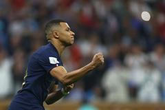 Finále MS ve fotbale 2022, Argentina - Francie: Kylian Mbappé při penaltovém rozstřelu