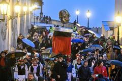 Průvod Zeman konec mandátu Morana