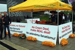 Zemědělci, protest, happening, Praha, Green Deal