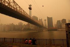 New York USA smog kouř požáry