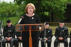 Starostka Šardic Blažena Galiová při 50. výročí důlního neštěstí, rok 2020.