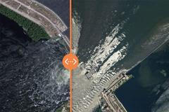 srovnávací fotografie - Kachovská přehrada - poutání