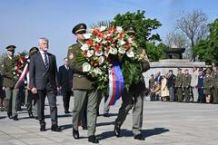 Prezident Petr Pavel na pietním aktu k 78. výročí konce druhé světové války.