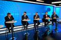 Leaders of various political parties attend a televised debate ahead of Slovak early parliamentary election at TV TA3 in Bratislava