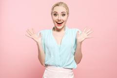 překvapená žena, žena