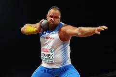 Koulař Tomáš Staněk na ME v atletice 202 v Mnichově.