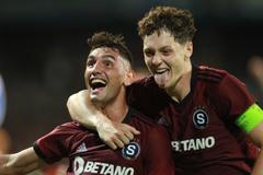 fotbal, Liga mistrů, 3. předkolo, odveta, Sparta - FC Kodaň, Qazim Laci, Ladislav Krejčí