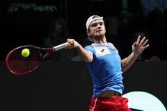 Tomas Macháč v zápase Davis Cupu s Austrálií