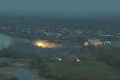 Český raketomet RM-70 Vampire ostřeluje ruské pozice u Kozači Laheri na okupovaném břehu Dněpru